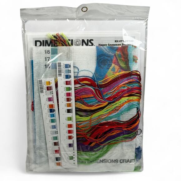 Happy Snowman Stocking Counted Cross Stitch Kit 16 Inch Dimensions Christmas - Picture 2 of 2